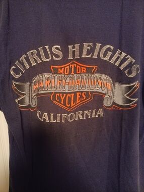 Vintage Harley-Davidson  Tee with Orange and Gray Crest